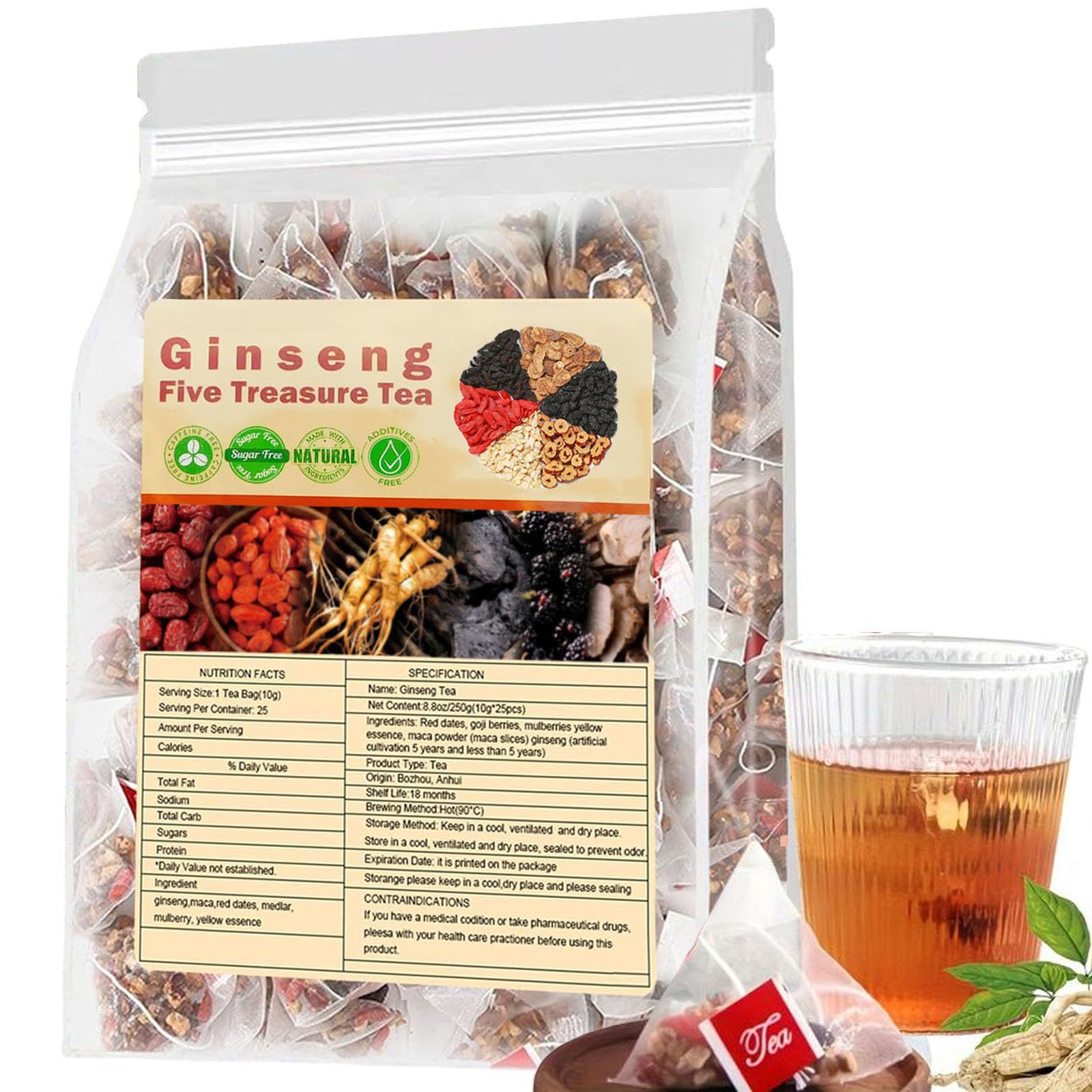 Ginseng Five Treasures Tea Kid - огляд і ціна Herbal Wellness Products